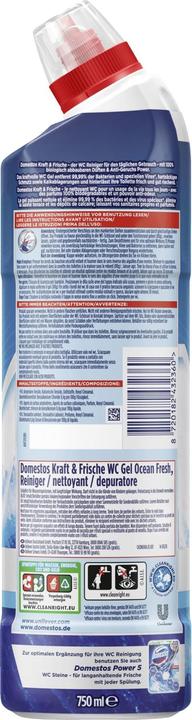 Actual product image Domestos WC Cleaner Gel 750ml Active Power Ocean
