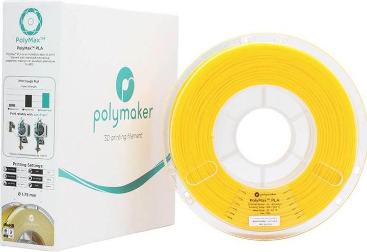Image du produit Polymaker PA06007 Filament PolyMAX Tough Haute rigidité, haute résistance à la traction (PLA, 1.75 mm, 750 g, Jaune)