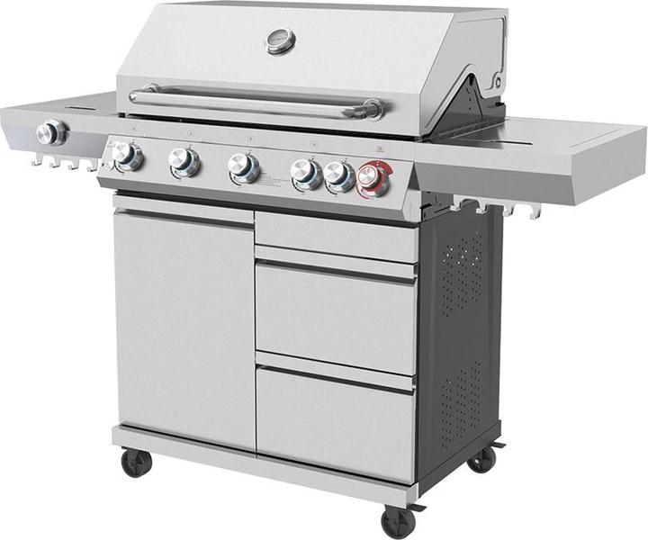 Actual product image FlammenKönig Gasgrill Expert 6 Brenner + Seitenbrenner inkl. Abdeckung, Gasregler und -Schlauch (14 kW)