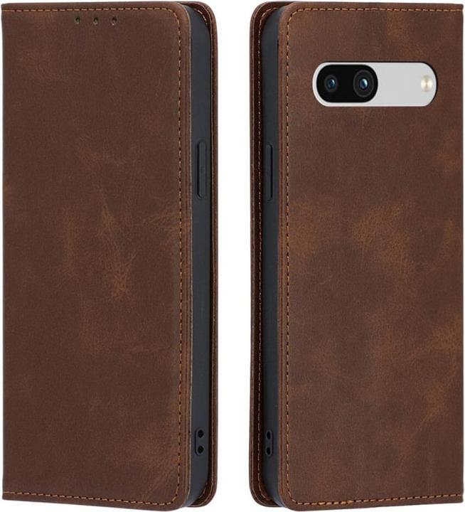 Cover-Discount Google Pixel 7a - Custodia Stand Flip Cover marrone (Google Pixel 7a)