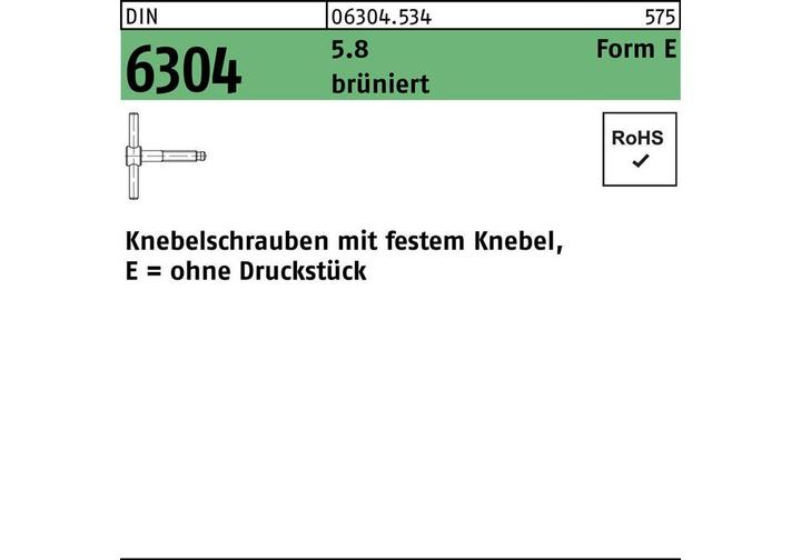 Productafbeelding Knevelschroef DIN 6304 met vaste knevel EM 8 x 50 5,8 gepolijst (1 Schroeven per stuk)