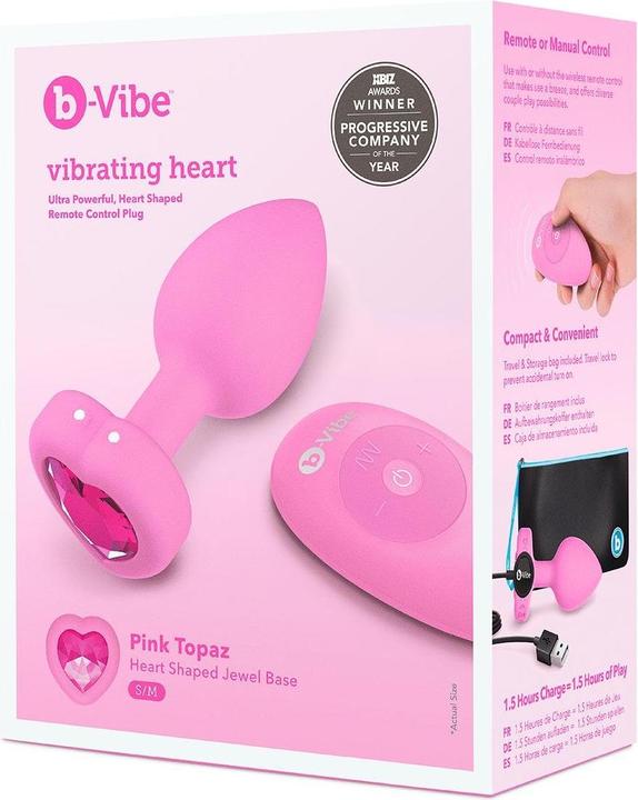 Produktbild Earthly Body B-Vibe - Vibrating Heart Plug S/M Pink