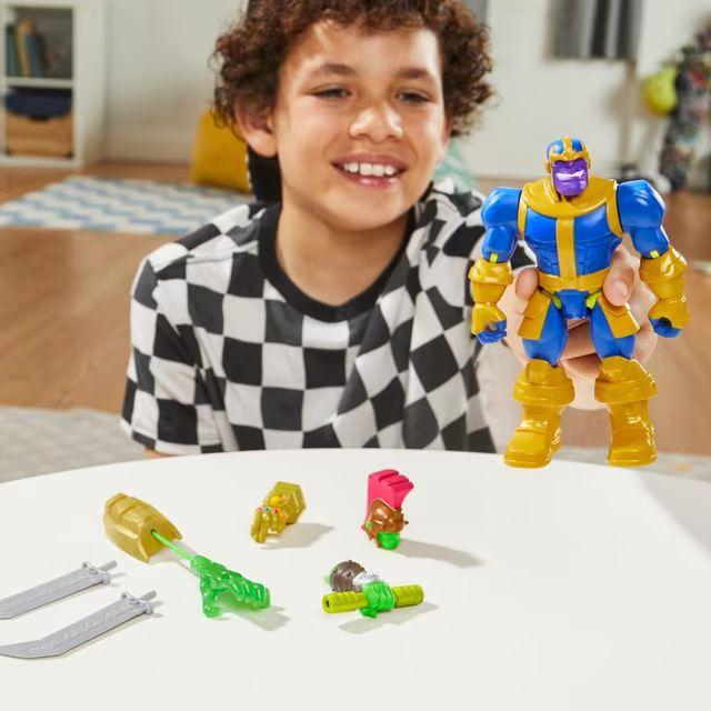 Actual product image Hasbro MixMashers Marvel Thanos individualisierbare Avengers Mix-And-Match Deluxe Action-Figur & Accessoire
