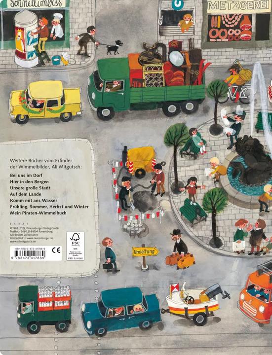 Produktbild Ravensburger Mein Wimmelbuch: Rundherum in meiner Stadt (Deutsch, Ali Mitgutsch, 2021)