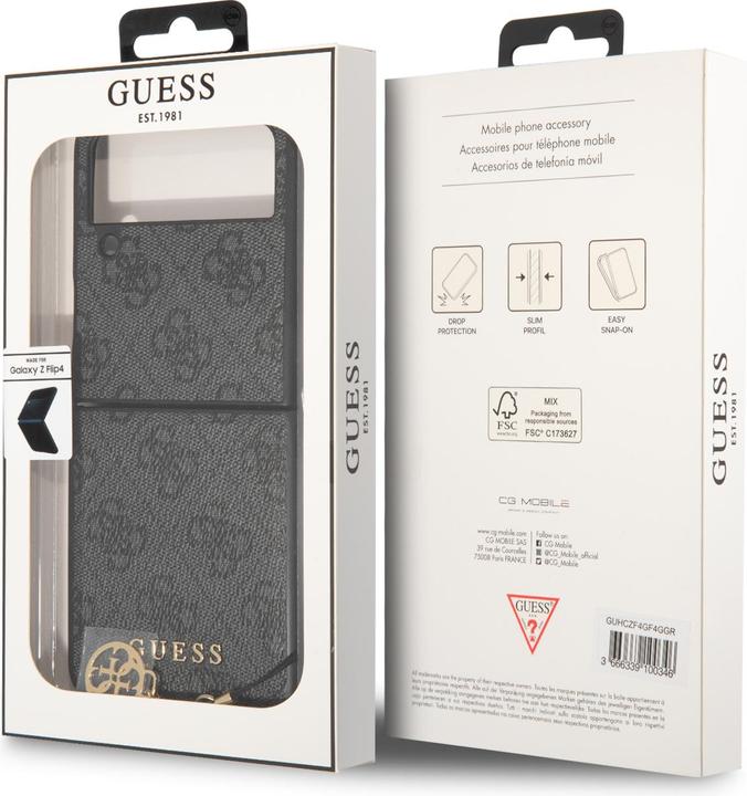 Produktbild Guess GUHCZF4GF4GGR F721 Z Flip 4 szary/grey hardcase 4G Charms Collection (Samsung Galaxy Z Flip4)