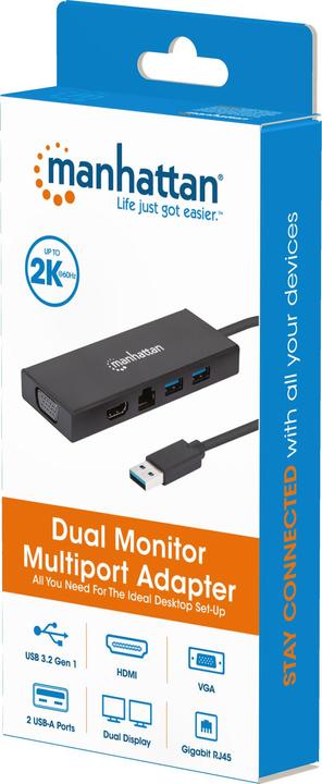 Actual product image Manhattan USB 3.0 auf VGA/HDMI (USB-A, 5 Ports)