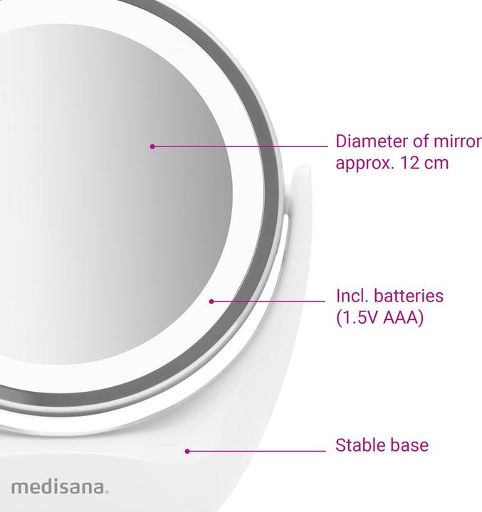 Image du produit Medisana CM 835 Miroir cosmétique 2en1, Ø 12 cm