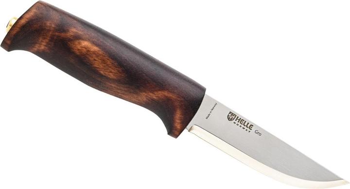 Image du produit Helle Couteau de ceinture GRO, acier Sandvik 12C27, inoxydable, manche en bouleau, étui en cuir (9.30 cm)