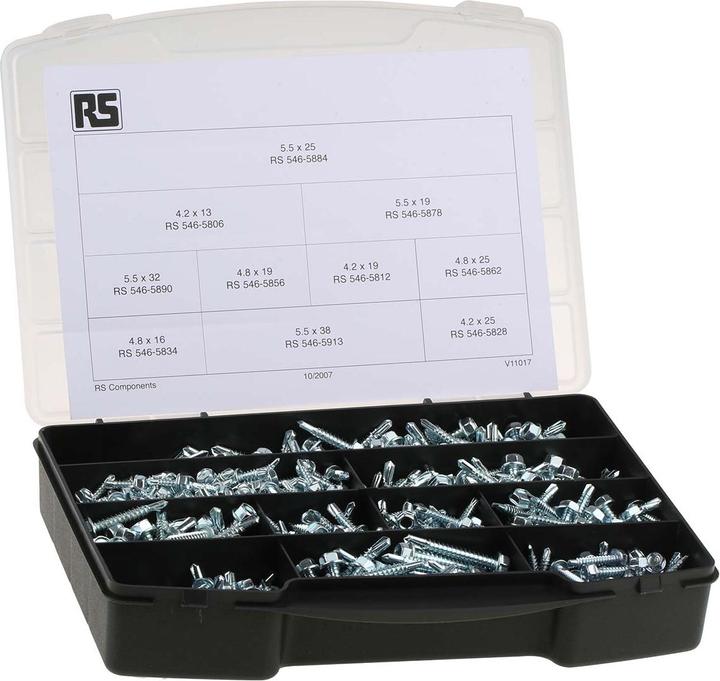 Image du produit Rs Pro Jeu de vis autotaraudeuses DIN 7504 (680 Vis par pièce)