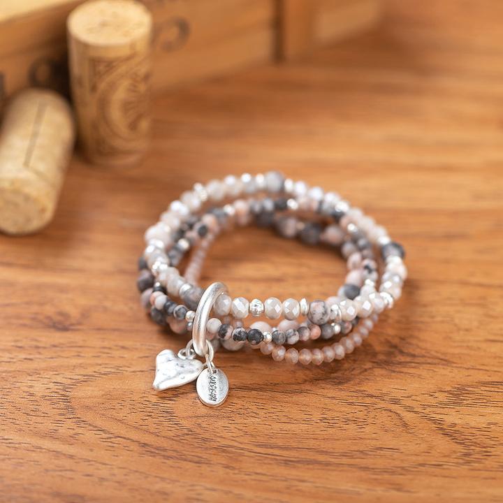 Actual product image Andreani Bracelet with real stones kiwi jasper (80 cm, Heart, Agate)