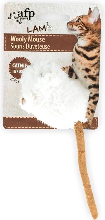 Image du produit All for Paws AFP Jouets pour chats Lamb Cat Laine d'agneau Wooly Mouse (Jouets avec herbe à chat)