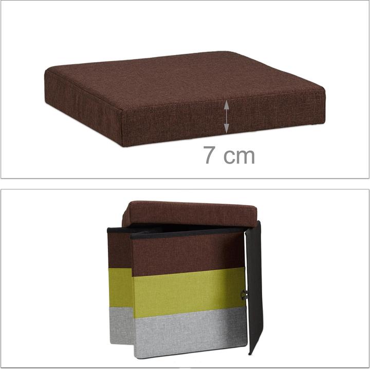 Actual product image Relaxdays Padded Striped Ottoman