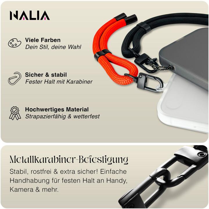Actual product image Nalia Wristy Lanyard Handykette – Universal Trageband für Smartphones – Verstellbar, Soft & Elastisch