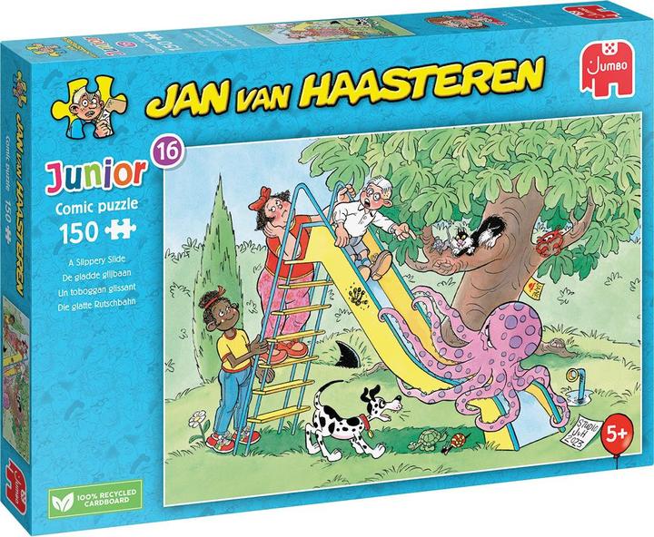 Actual product image Jan van Haasteren Junior - The slippery slide, 150 pieces. (150 pieces)