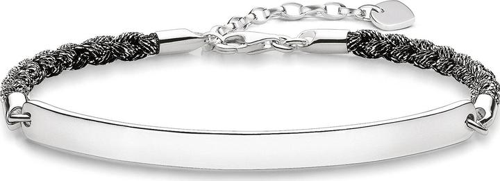 Thomas Sabo Bracciale Nero Mokuba (19.50 cm, Materiale sintetico, Argento)