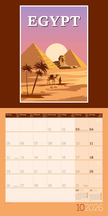 Image du produit Vintage Voyage - Reiseposter - Kalender 2026 - 30x30 (30 x 30 cm, Couverture rigide, Allemand, Français, Anglais)