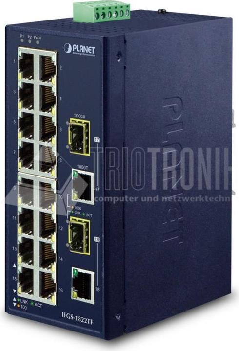 Image du produit Planet IFGS-1822TF Commutateur réseau Fast Ethernet (10/100) (16 Ports)
