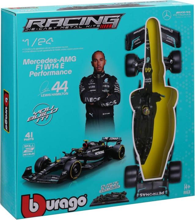 Actual product image Bburago Mercedes-AMG F1 W14 E Perf. 1/24 Kit Hamilton 2024