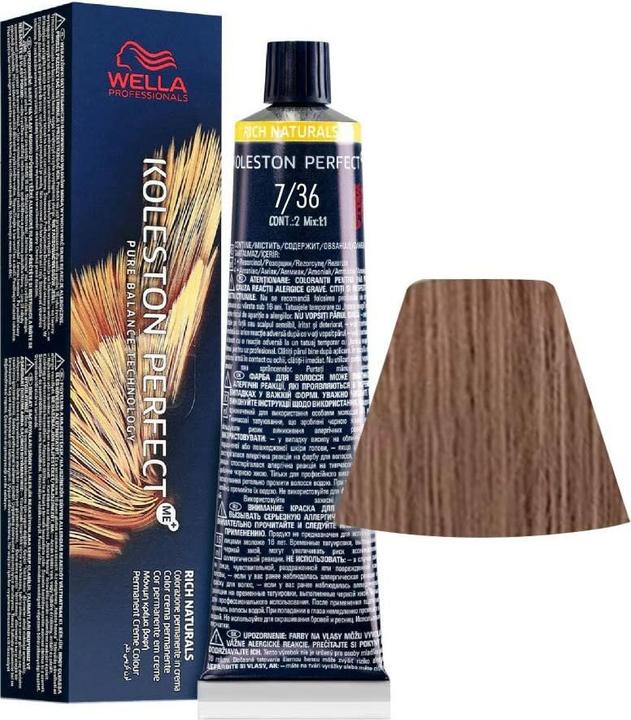 Image du produit Wella Koleston Perfect Me Rich Naturals 7/36 Medium Golden Blonde Violet 60ml (7, 36 Moyen Golden Blonde Violet)