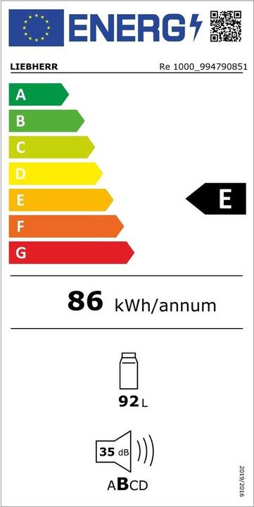 Energy Label Liebherr Re1000-20 (94 l)