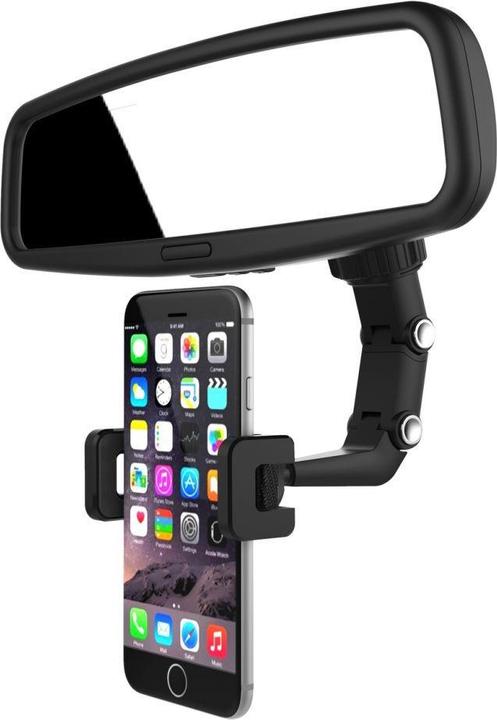 Actual product image Hurtel Adjustable car rearview mirror holder for smartphone black
