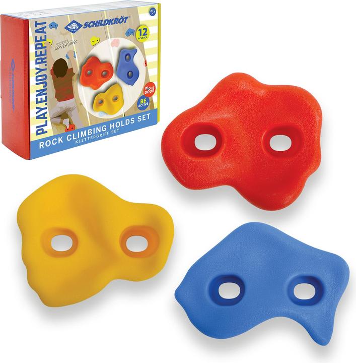 Produktbild MTS Schildkröt® Kinder Klettergriffe, 12 Griffe zum Bouldern in 3 versch. Formen, für Indoor und Out (Multicolore)