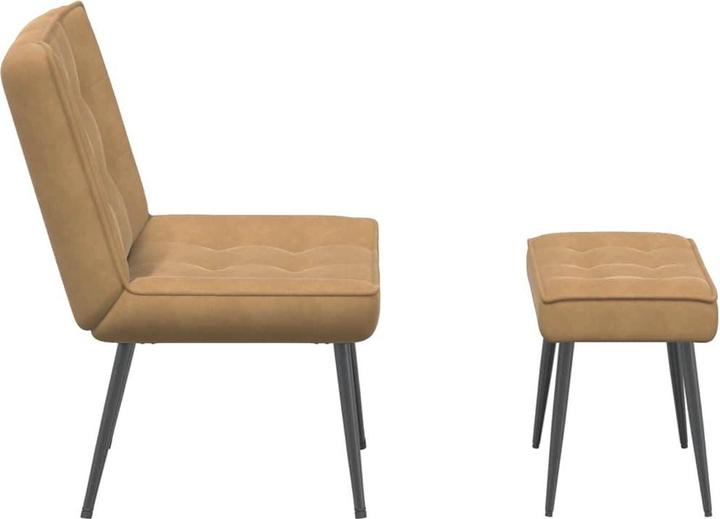 Produktbild VidaXL Relaxsessel mit Hocker Braun Samt Sessel Sessel mit Hocker