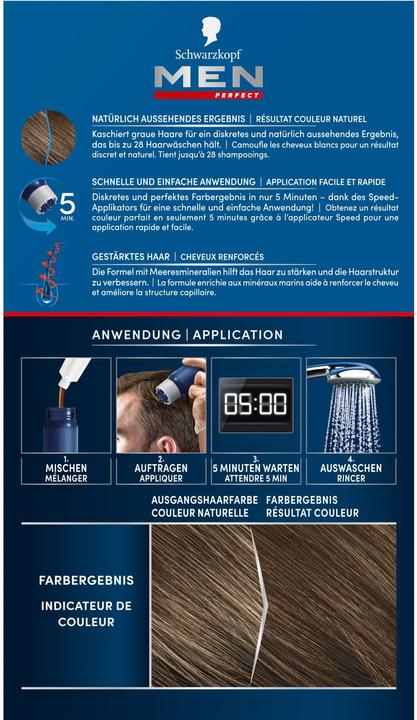 Immagine prodotto Schwarzkopf Men Perfect Uomini Perfetto (50 Marrone chiaro naturale)