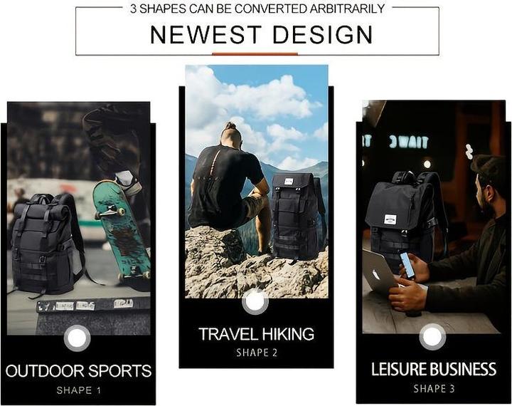 Immagine prodotto Only-Bags.Store Zaino da viaggio convertibile impermeabile di grande capacità, zaino alla moda, zaino per la