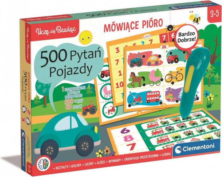 Actual product image Clementoni Game Talking Pen 500 Questions Vehicles
