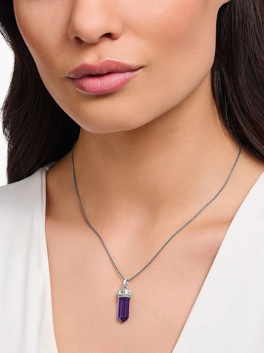 Produktbild Thomas Sabo Kettenanhänger mit facettierten imitierten Amethyst Silber geschwärzt (925er Silber)