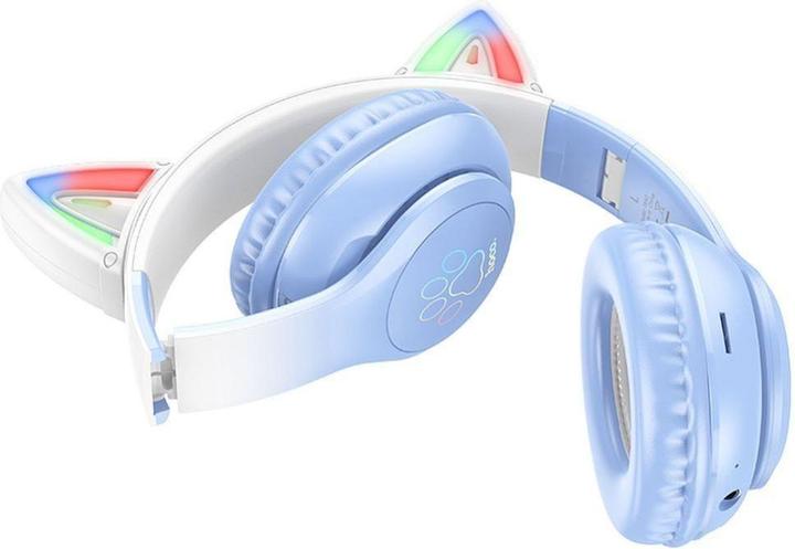 Immagine prodotto Hoco Cuffie senza fili cuffie bluetooth senza fili W42 Cat Ear blu cristallo