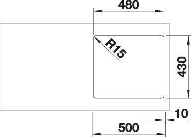 Actual product image Blanco Andano 450-IF (Top-mounted sink, 45 cm, 44 cm)