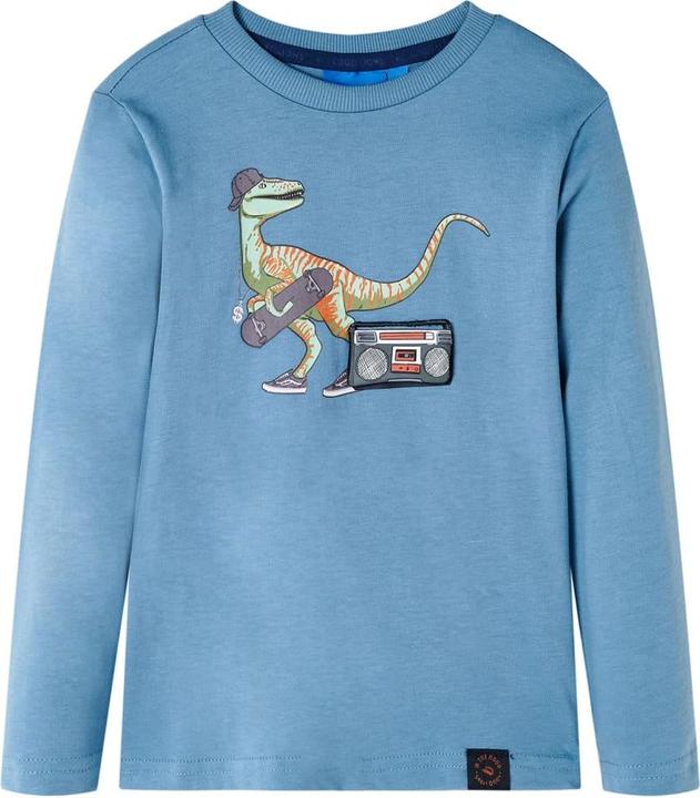 Produktbild VidaXL Kinder-Langarmshirt Mittelblau 128,Material: 100 (128)