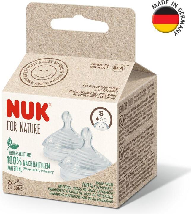 Actual product image NUK for Nature teat, breast-like teat made from sustainable silicone, size S, BPA free
