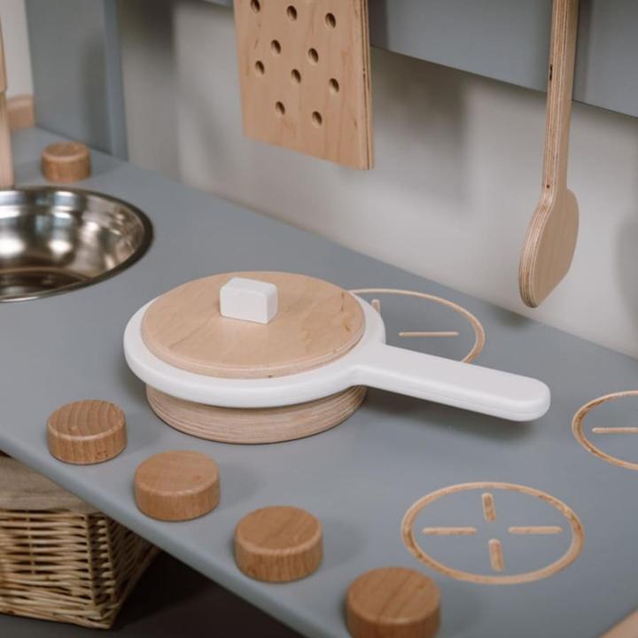 Actual product image Activity Board Wooden toy set, kitchen utensils, great gift, cooking set for children - pot and pan, salmon