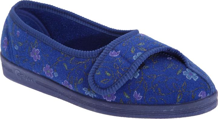 Comfylux Diana Hausschuhe mit Klettverschluss Blumenmuster