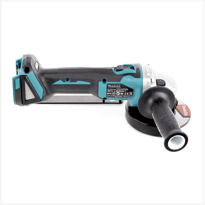 Actual product image Makita DGA 506 Z Battery angle grinder 18 V 125 mm Brushless Solo - without battery, without charger (125 mm)
