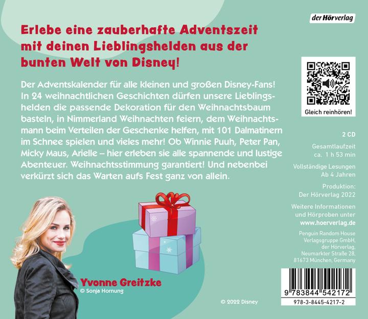 Immagine prodotto 24 Geschichten zum Advent (Disney) (Yvonne Greitzke, Maria Zettner, Constanze Steindamm, Ann-Christin Andresen, Katrin Bergmann-Bennett, Tedesco)