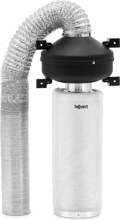 Produktbild Hillvert Abluftset Aktivkohlefilter 50 cm, Rohrventilator, Abluftschlauch 249,6 m³/h