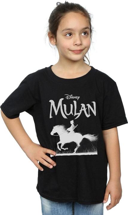 Actual product image Disney Girls Mulan Movie Mono Horse Cotton T-Shirt (152, 158)