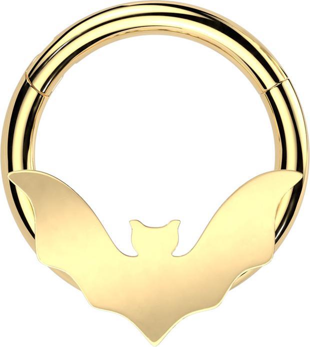 Image du produit Star Piercing Micro anneau segment pliable doré chauve-souris (sans laiton, Acier chirurgical 316L)
