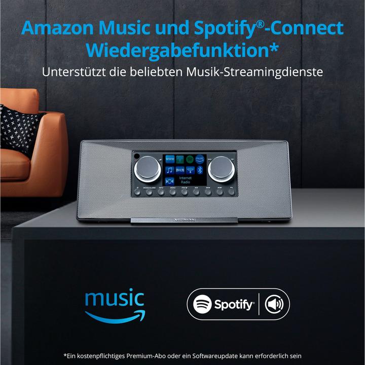 Actual product image Medion MD 89289 Stereo Internet radio grey (Web radio, DAB+, FM, Bluetooth, Wi-Fi)