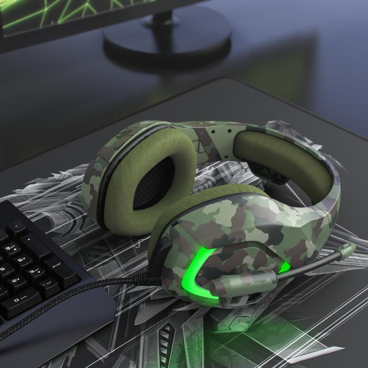 Immagine prodotto CSL Cuffie da gioco, USB "GHS-103" mimetiche con microfono, cuffie over-ear per PC, PS4 / 4 Pro, PS5 (Cablato)