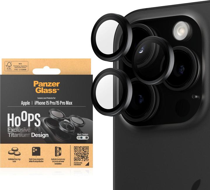 Actual product image PanzerGlass Hoops Camera Lens Protector (1 Piece, Apple iPhone 15 Pro, Apple iPhone 15 Pro Max)