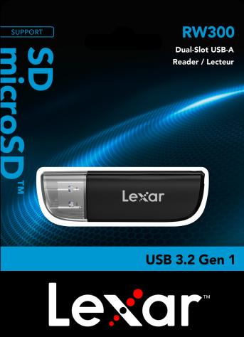 Actual product image Lexar Reader LRW300 Dual Slot SD/microSD USB 3.2