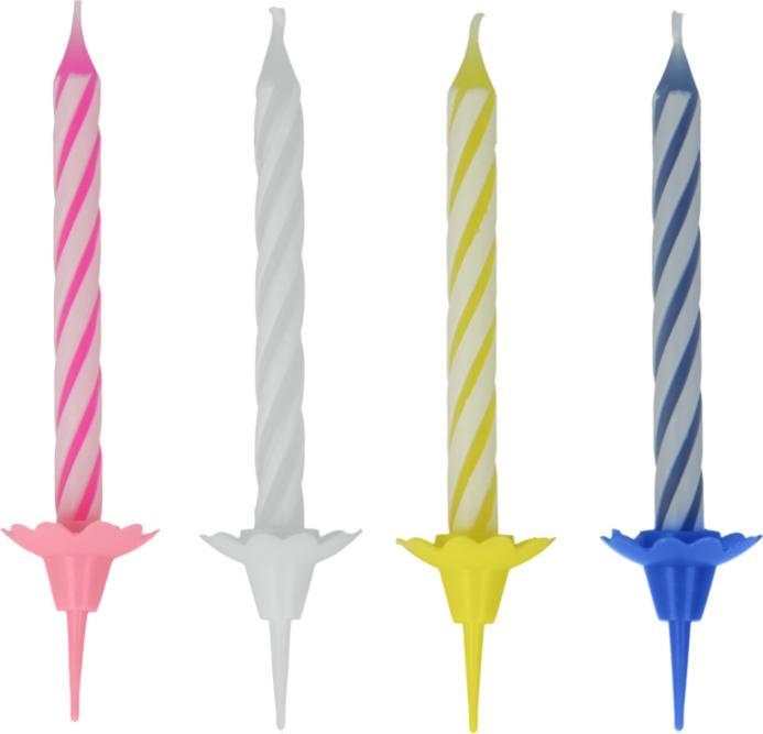 Image du produit Metaltex Bougies d'Anniversaire - 24 Bougies + 12 Supports (24 x)