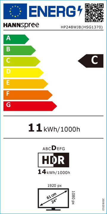 Energy Label Hannspree HP248WJB (1920 x 1080 pixels, 23.80")