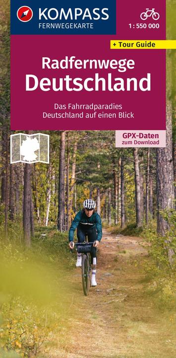 Actual product image Long-distance cycle route map of Germany 1:550,000