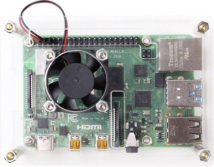 Image du produit Renkforce RBP-PLC100 Boîtier SBC Convient pour : Raspberry Pi, Banana Pi, Rock Pi incl. refroidisseur actif